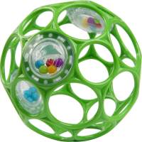 HCM Oball Rattle 10 cm - Green, 6 pieces